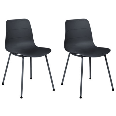 Dining Chair Set of 2 Black LOOMIS