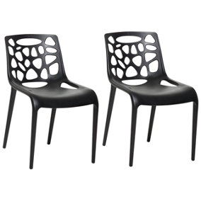 Dining Chair Set of 2 Black MORGAN