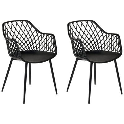 Dining Chair Set of 2 Black NASHUA II