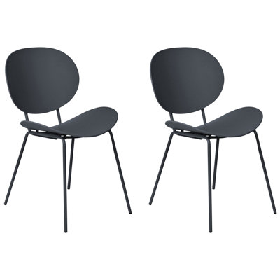 Dining Chair Set of 2 Black SHONTO