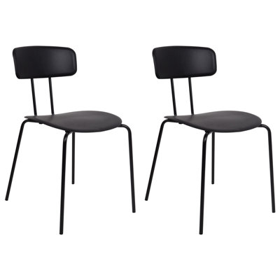 Dining Chair Set of 2 Black SIBLEY