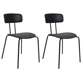 Dining Chair Set of 2 Black SIBLEY
