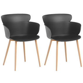 Dining Chair Set of 2 Black SUMKLEY