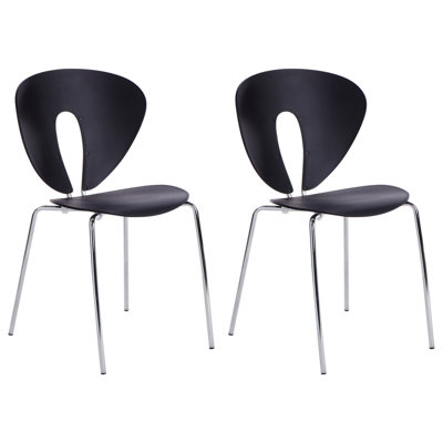 Dining Chair Set of 2 Black TRACY