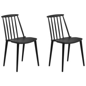 Dining Chair Set of 2 Black VENTNOR
