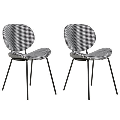 Dining Chair Set of 2 Black-White LUANA