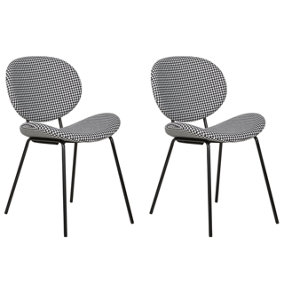 Dining Chair Set of 2 Black-White LUANA