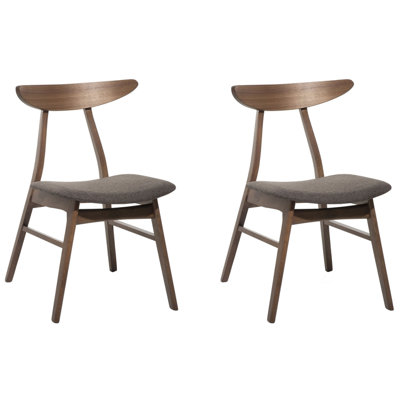 Dining Chair Set of 2 Dark Grey LYNN