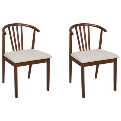 Dining Chair Set of 2 Dark Wood CRAIG