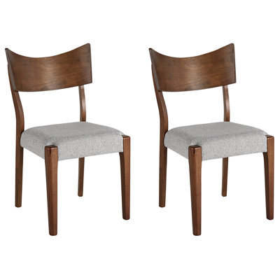 Dining Chair Set of 2 Dark Wood EDEN