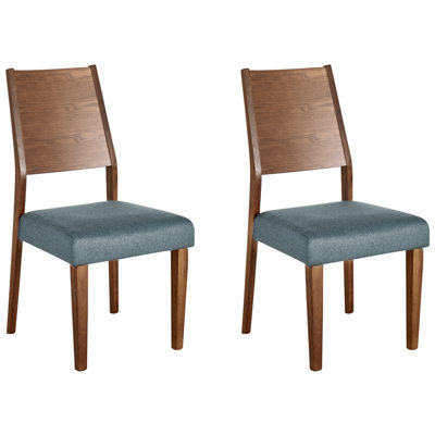 Dining Chair Set of 2 Dark Wood ELMIRA