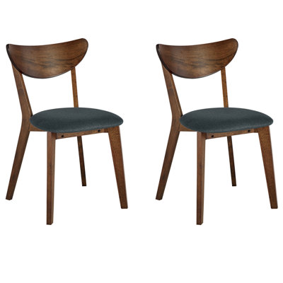 Dining Chair Set of 2 Dark Wood ERIE