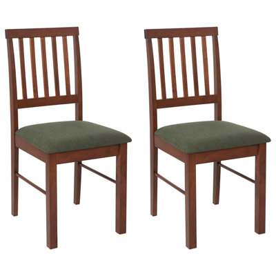 Dining Chair Set of 2 Dark Wood ORONO