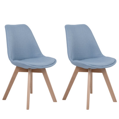 Dining Chair Set of 2 Fabric Light Blue DAKOTA II