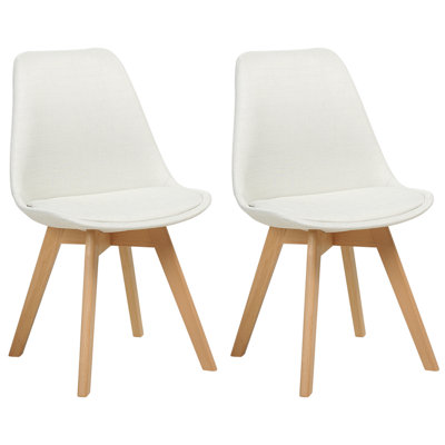 Dining Chair Set of 2 Fabric Off-White DAKOTA II