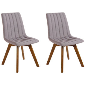 Dining Chair Set of 2 Fabric Taupe CALGARY