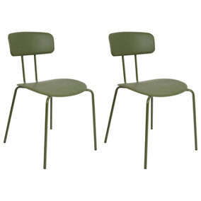 Dining Chair Set of 2 Green SIBLEY