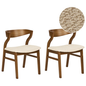 Dining Chair Set of 2 Light Beige MAROA