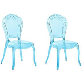 Dining Chair Set of 2 Light Blue VERMONT