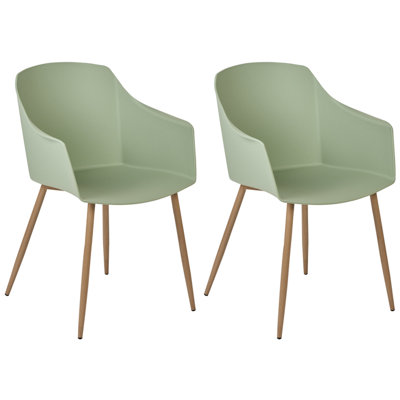 Dining Chair Set of 2 Light Green FONDA II