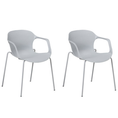 Dining Chair Set of 2 Light Grey ELBERT