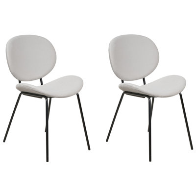 Dining Chair Set of 2 Light Grey LUANA