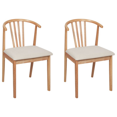 Dining Chair Set of 2 Light Wood CRAIG | DIY at B&Q