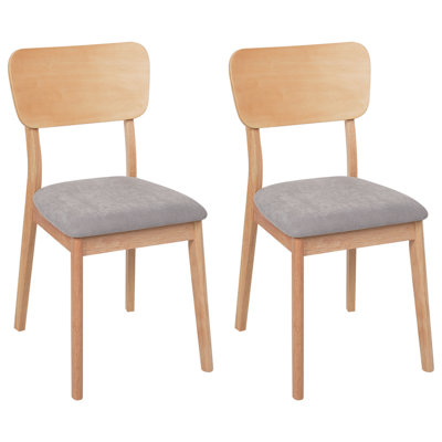 Dining Chair Set of 2 Light Wood MINIER