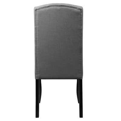 Dining Chair Set of 2 Linen Upholstered Dining Chairs with Wood Legs