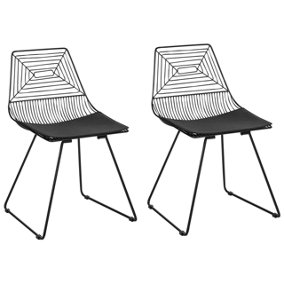 Dining Chair Set of 2 Metal Black BEATTY