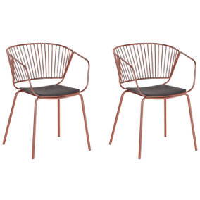 Dining Chair Set of 2 Metal Copper RIGBY