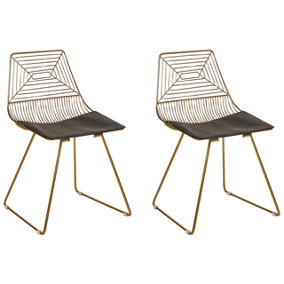 Dining Chair Set of 2 Metal Gold BEATTY
