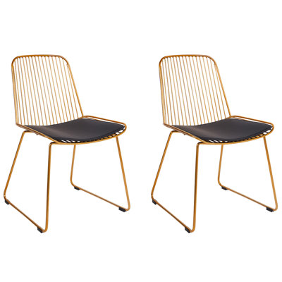 Dining Chair Set of 2 Metal Gold PENSACOLA