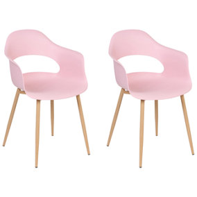 Dining Chair Set of 2 Pink UTICA