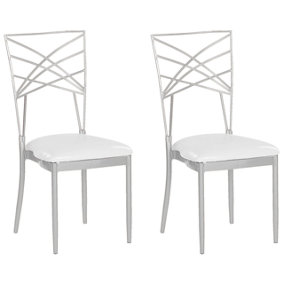 Dining Chair Set of 2 Silver GIRARD