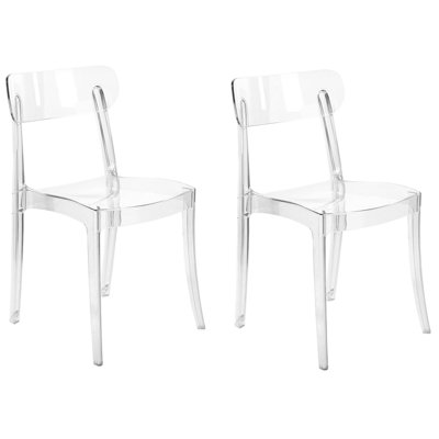 Dining Chair Set of 2 Transparent COVINGTON