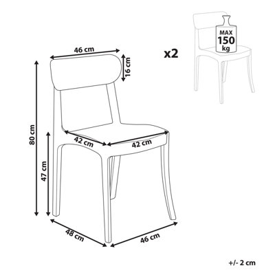 Dining Chair Set of 2 Transparent COVINGTON