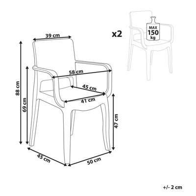 Dining Chair Set of 2 Transparent KENWOOD
