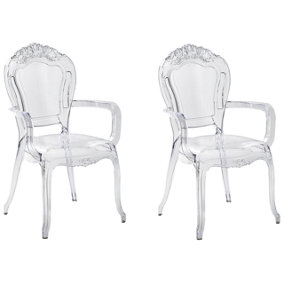 Dining Chair Set of 2 Transparent VERMONT