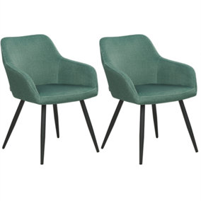 Dining Chair Set of 2 Velvet Dark Green CASMALIA