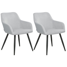 Dining Chair Set of 2 Velvet Light Grey CASMALIA