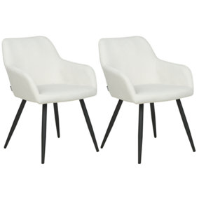 Dining Chair Set of 2 Velvet Off-White CASMALIA