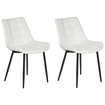 Dining Chair Set of 2 Velvet Off-White MELROSE II