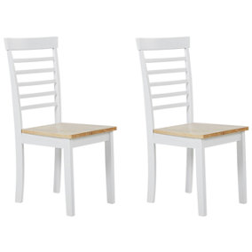 Dining Chair Set of 2 White BATTERSBY