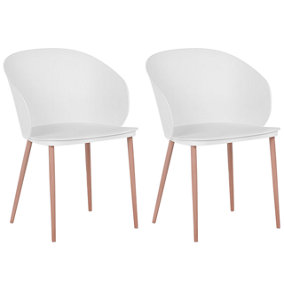 Dining Chair Set of 2 White BLAYKEE
