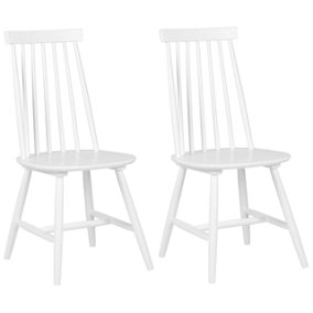 Dining Chair Set of 2 White BURBANK