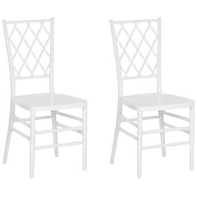 Dining Chair Set of 2 White CLARION