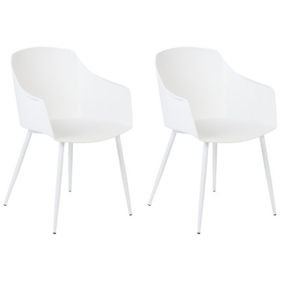 Dining Chair Set of 2 White FONDA | DIY at B&Q