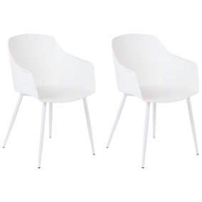 Dining Chair Set of 2 White FONDA