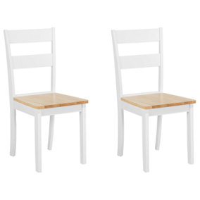 Dining Chair Set of 2 White GEORGIA